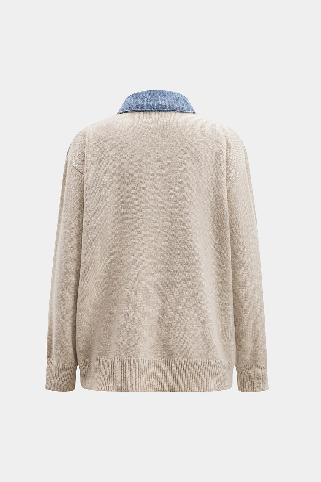 Ripped Pocket Patchwork Sweater Cardigan - Flockneti