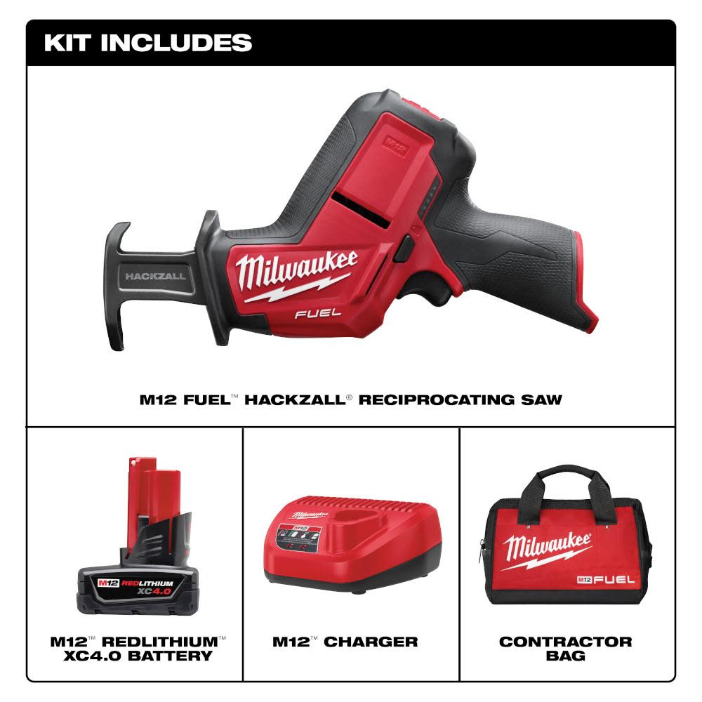 Milwaukee M12 FUEL HACKZALL Reciprocating Saw Kit - Flockneti