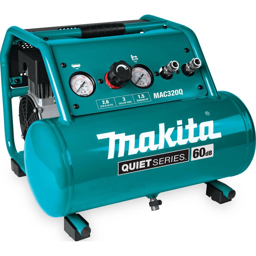 Makita Quiet Series 1-1/2 HP 3 Gallon Oil-Free Electric Air Compressor - Flockneti