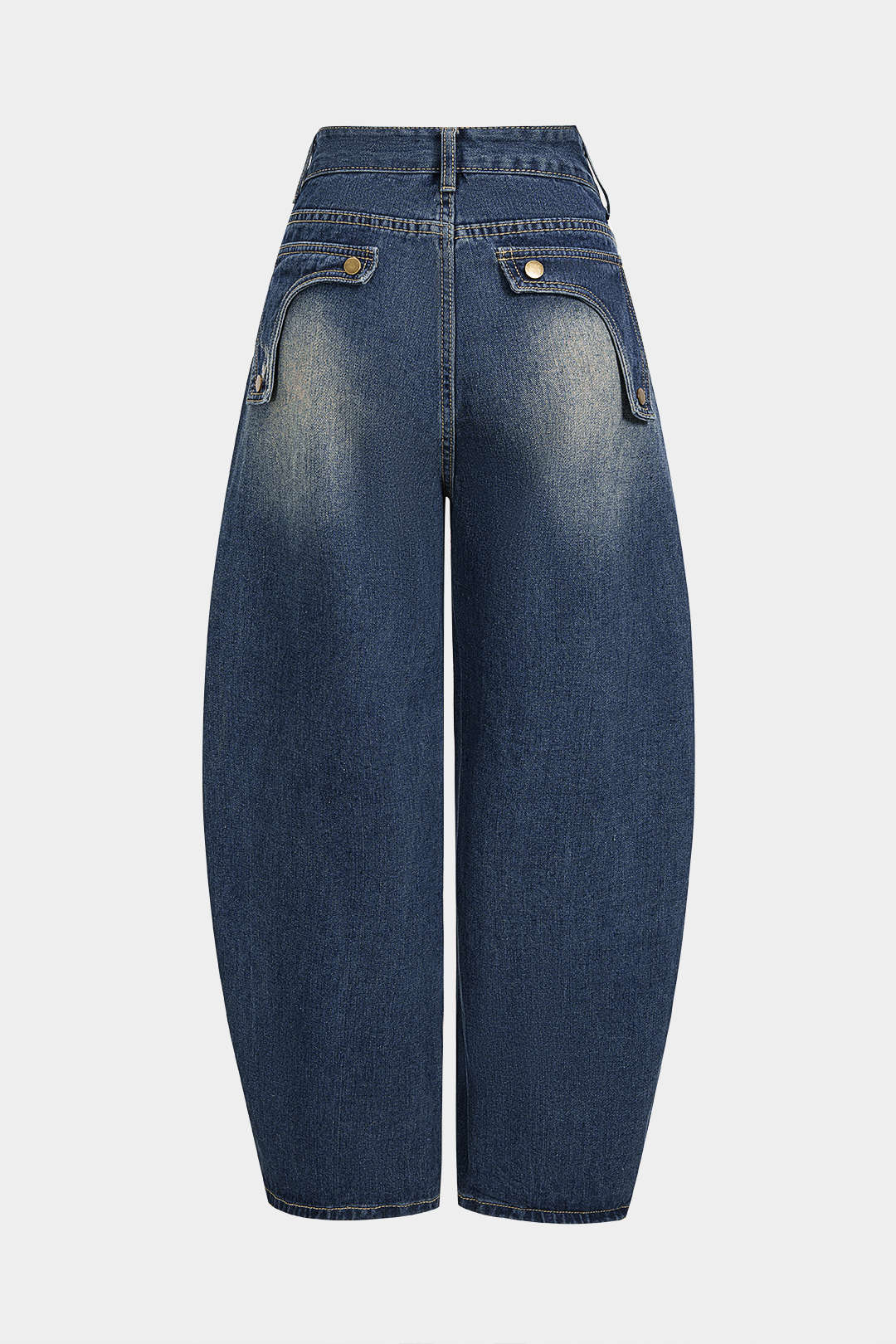 Denim Geometric Pattern Frayed Pocket Straight Leg Jeans - Flockneti