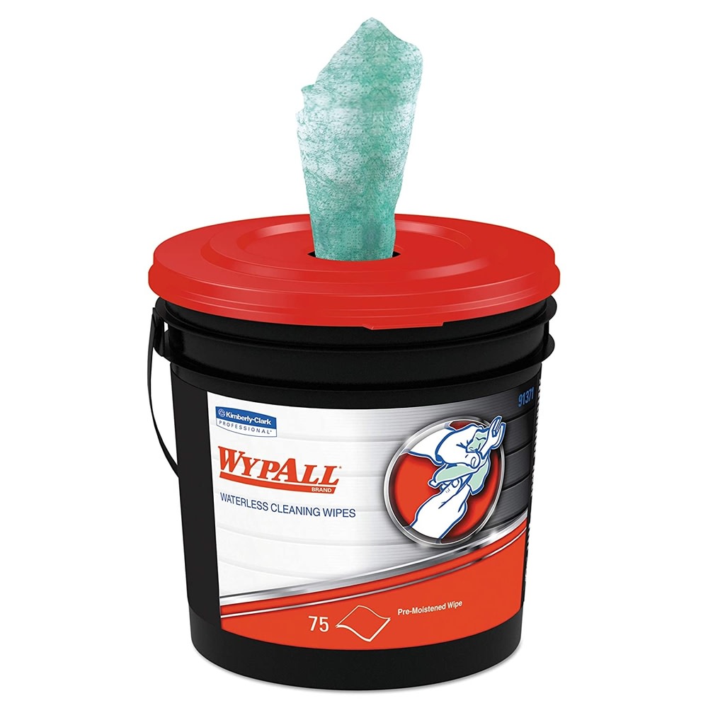Wypall Bucket of 75 Waterless Industrial Cleaning Wipes - Flockneti
