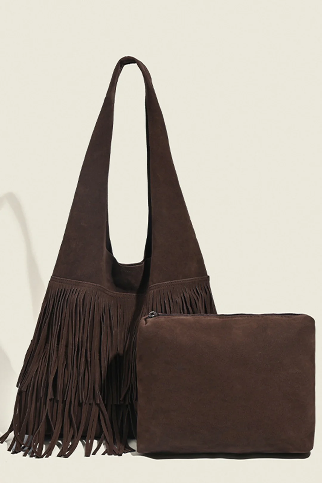Suede Fringe Large Capacity Shoulder Bag - Flockneti