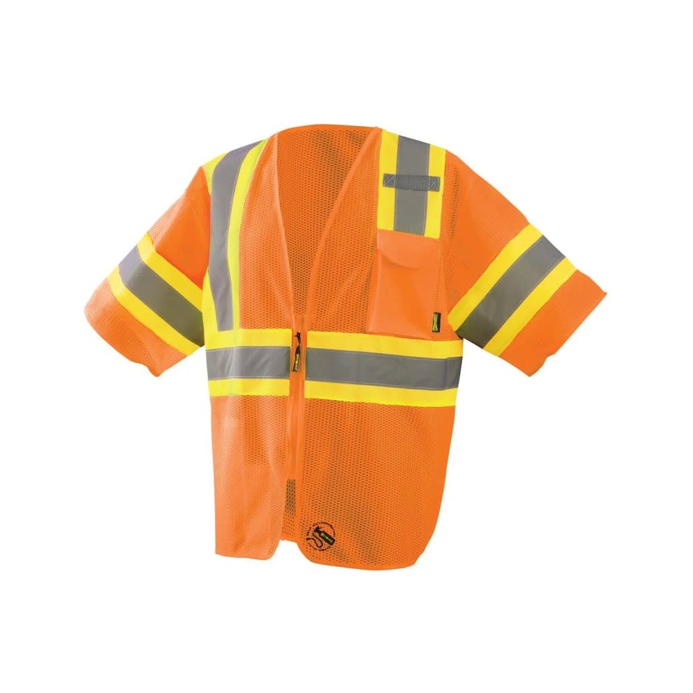 Occunomix Two-Tone Vest Orange Class 3 Self Extinguishing Large - Flockneti