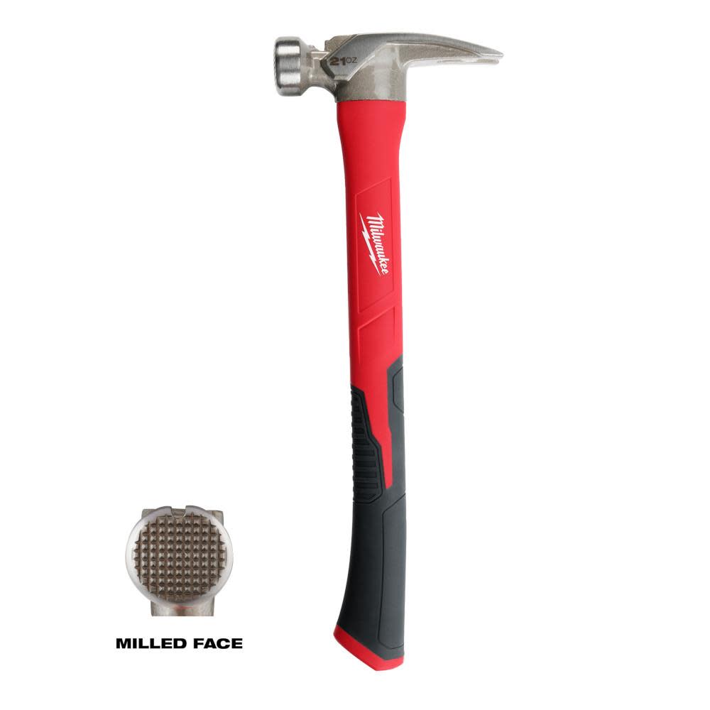 Milwaukee 21oz Milled Face Poly/Fiberglass Handle Hammer - Flockneti