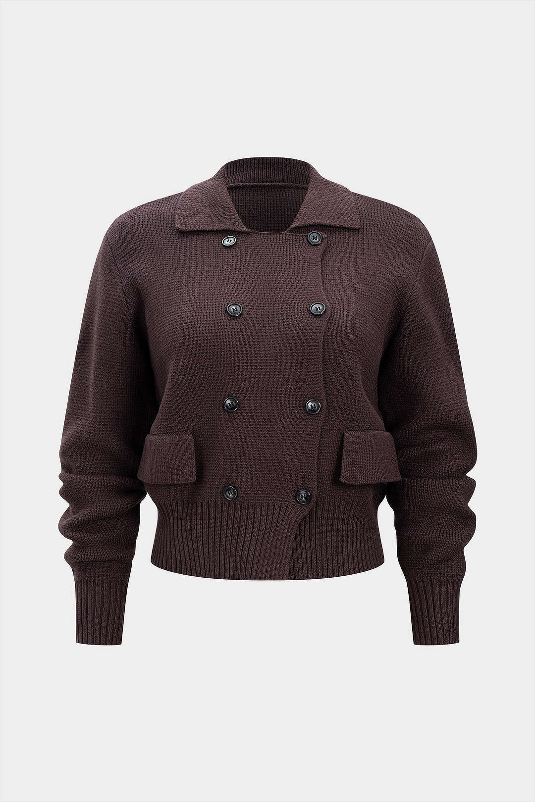 Knit Double Breasted Cardigan - Flockneti