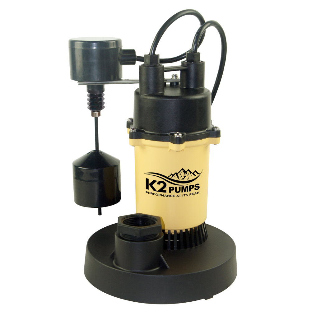 K2 Pumps Sump Pump 1/2 HP Cast Aluminum with Direct-in Vertical Switch - Flockneti