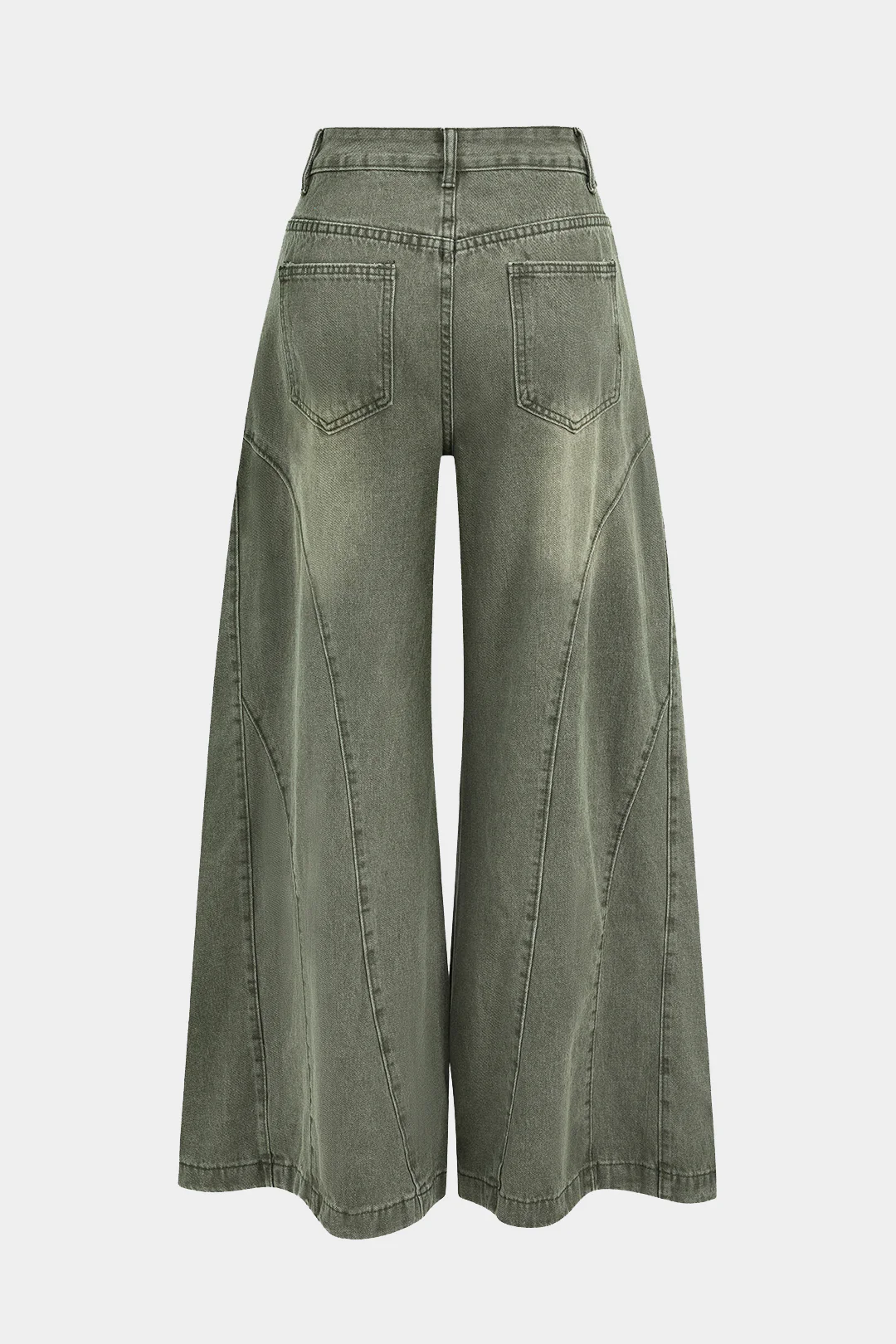 Denim Washed Wide Leg Jeans - Flockneti
