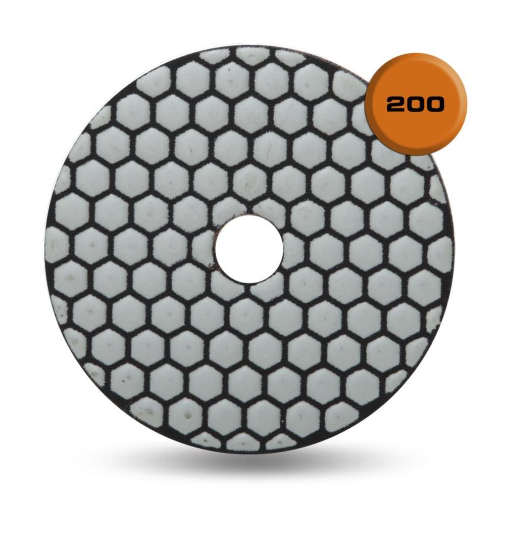 Rubi Tools Resin Dry Polishing Pad 200 Grit 4 In. - Flockneti