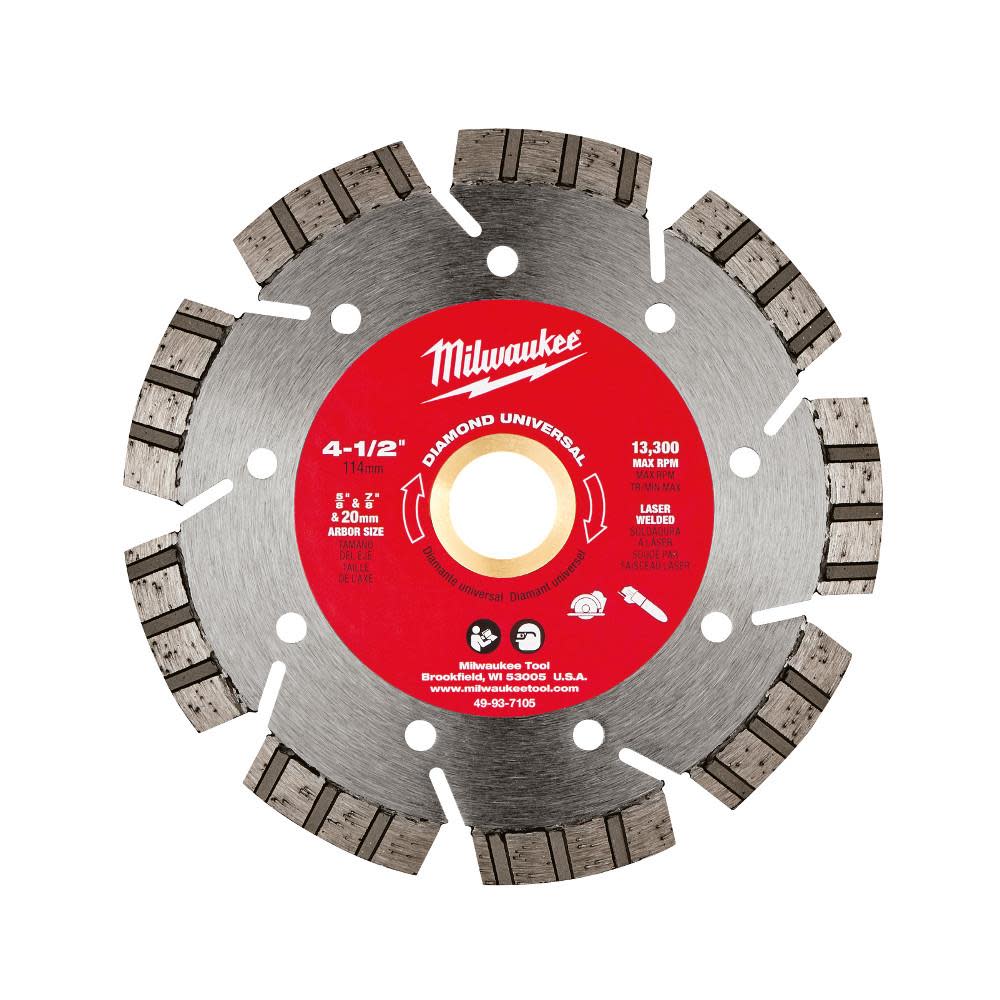 Milwaukee 4-1/2 In. Diamond Universal Segmented-Turbo - Flockneti