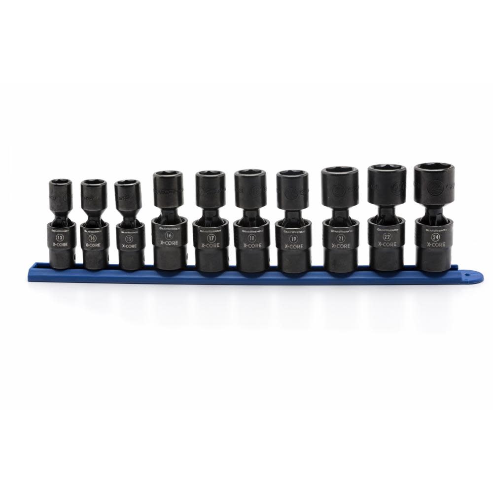 GEARWRENCH Pinless Universal Impact Socket Set 10 pc 1/2 In Drive 6 Point Metric - Flockneti