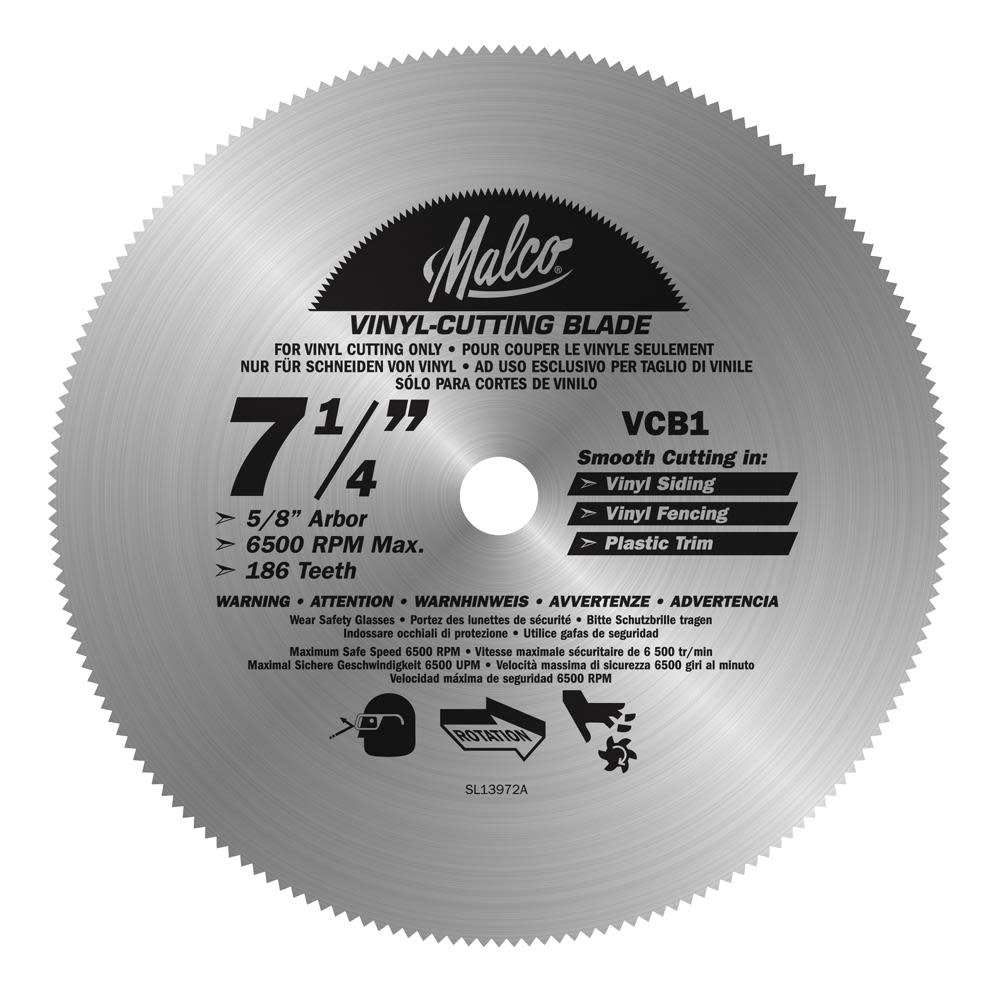 Malco Products 7-1/4In Vinyl Circular Saw Blade - Flockneti