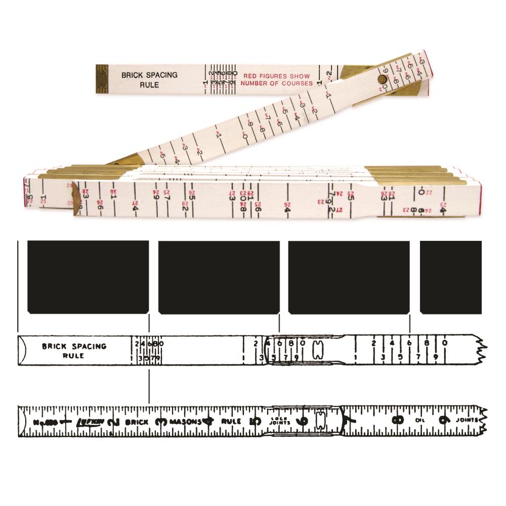 Crescent Lufkin Wood Rule 6 Ft. x 5/8 In. Brick Mason Red End - Flockneti