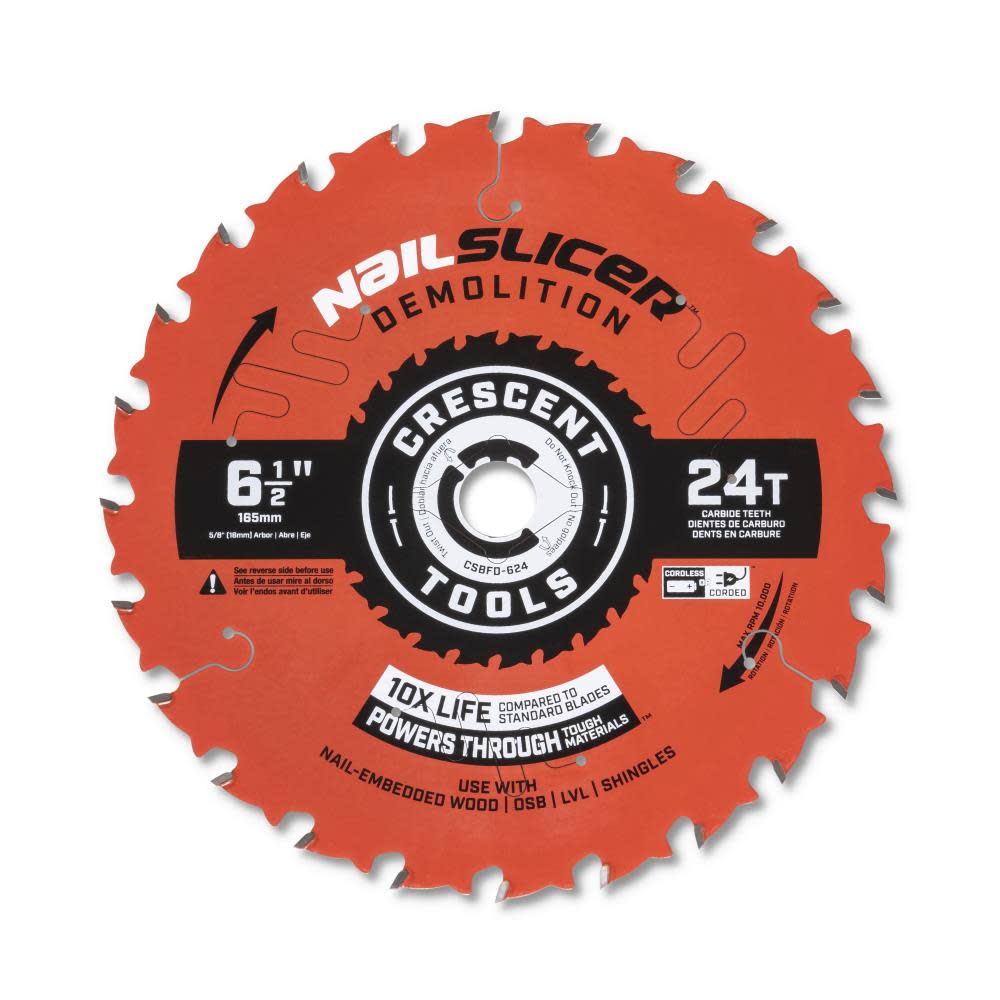 Crescent APEX Circular Saw Blade 6 1/2″ x 24 Tooth NailSlicer Demolition - Flockneti