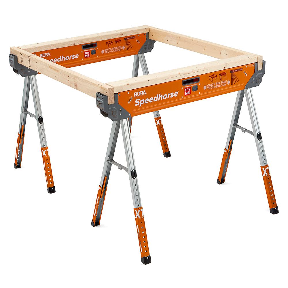 Bora Portamate Adjustable Speedhorse XT Sawhorse Work Support System Two Pack - Flockneti