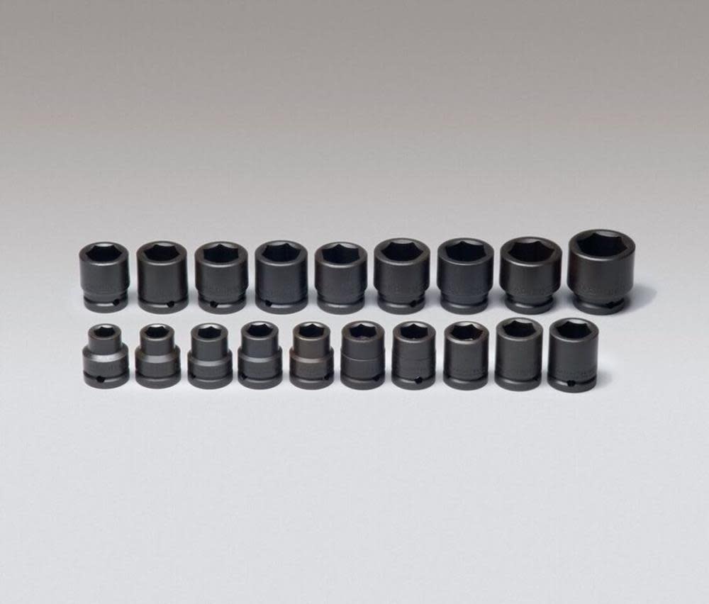 Wright Tool 3/4 In. Dr 19 pc. 6 Pt Std Metric Impact Socket Set - Flockneti
