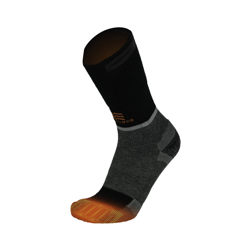 Mobile Warming Merino Heated Socks Unisex 3.7V Dark Gray Small - Flockneti