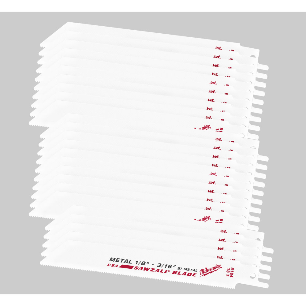 Milwaukee Super Sawzall Blade 18 TPI 6 In. L 25 Pk - Flockneti