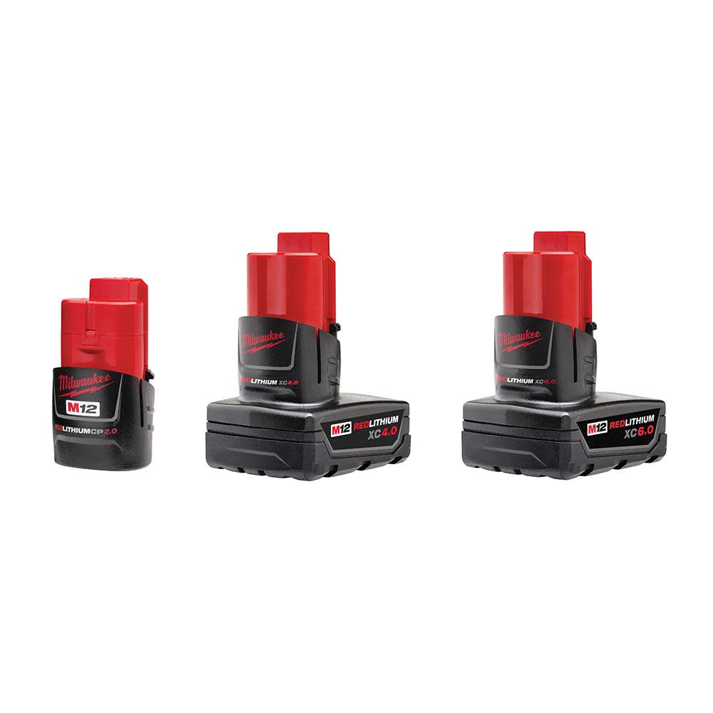 Milwaukee M12 REDLITHIUM Battery Kit 2 XC/1 CP 3pk - Flockneti