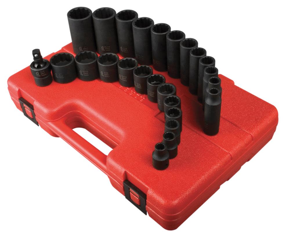 Sunex 25 pc. 3/8 In. Drive SAE Master Impact Socket Set - Flockneti