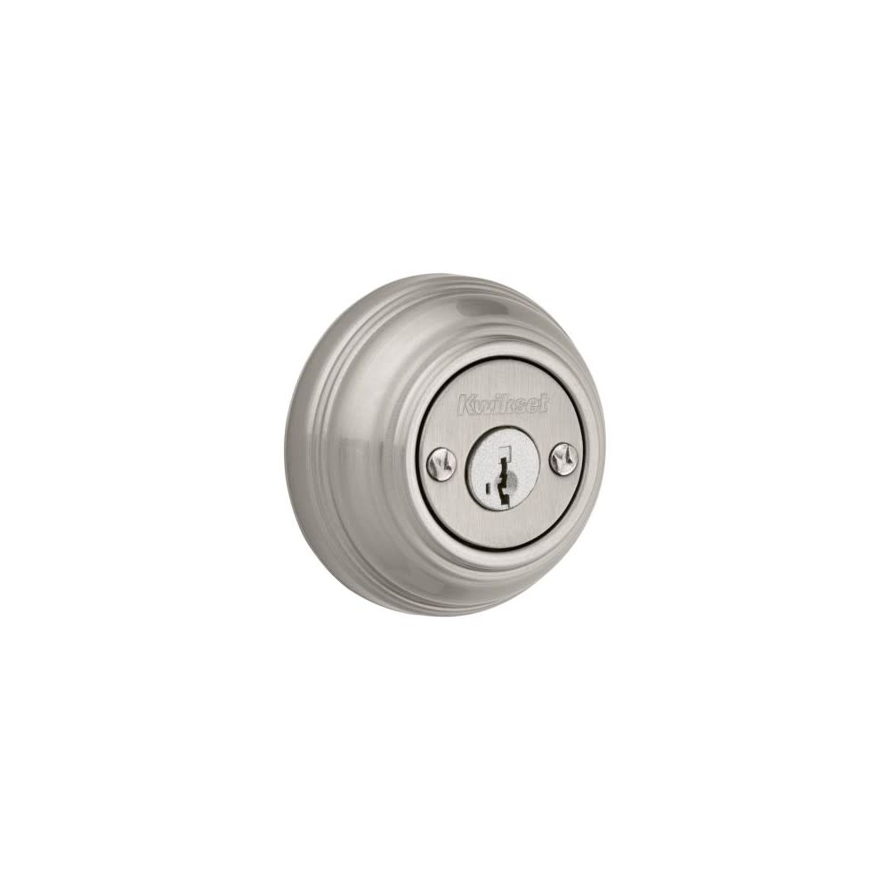 Kwikset SmartKey Door Deadbolt Satin Nickel Double Cylinder Round - Flockneti