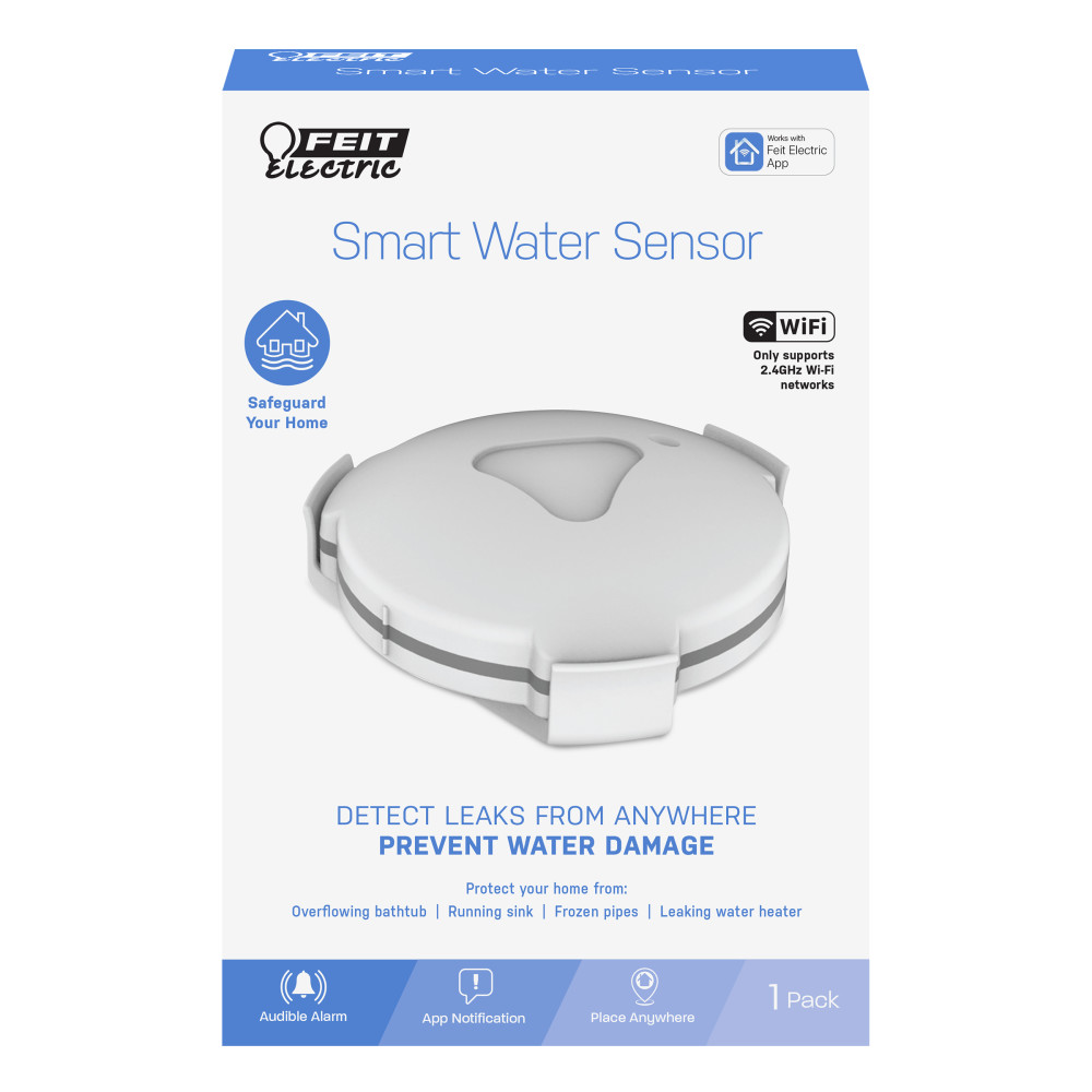 Feit Electric Battery Powered Smart WiFi Water Leak Sensor - Flockneti