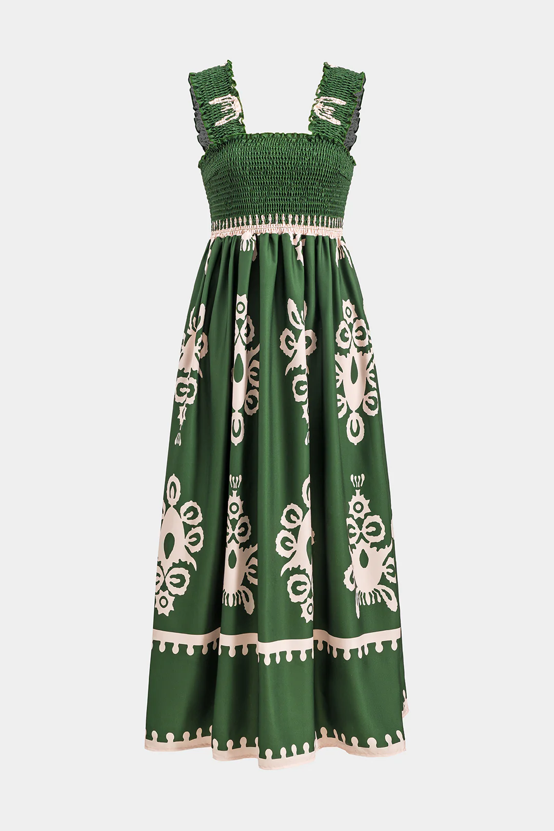 Shirred Strapless Sleeveless Maxi Dress - Flockneti