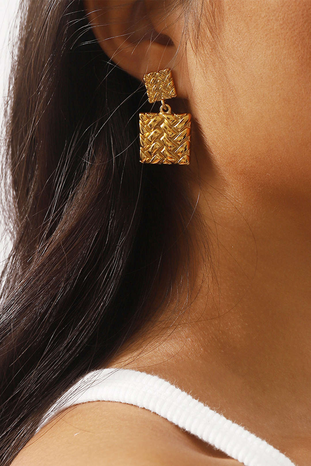 Metal Square Shape Earrings - Flockneti