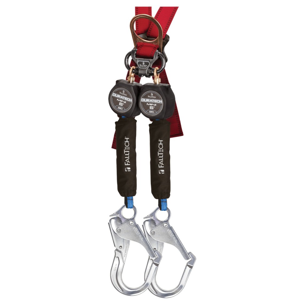 Falltech DuraTech Mini 6′ Twin Leg Personal SRL with Rebar Hook - Flockneti