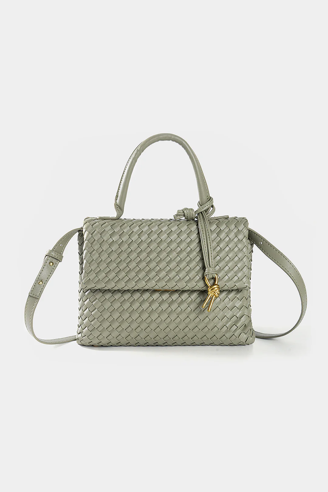 Faux Leather Woven Tote Bag - Flockneti