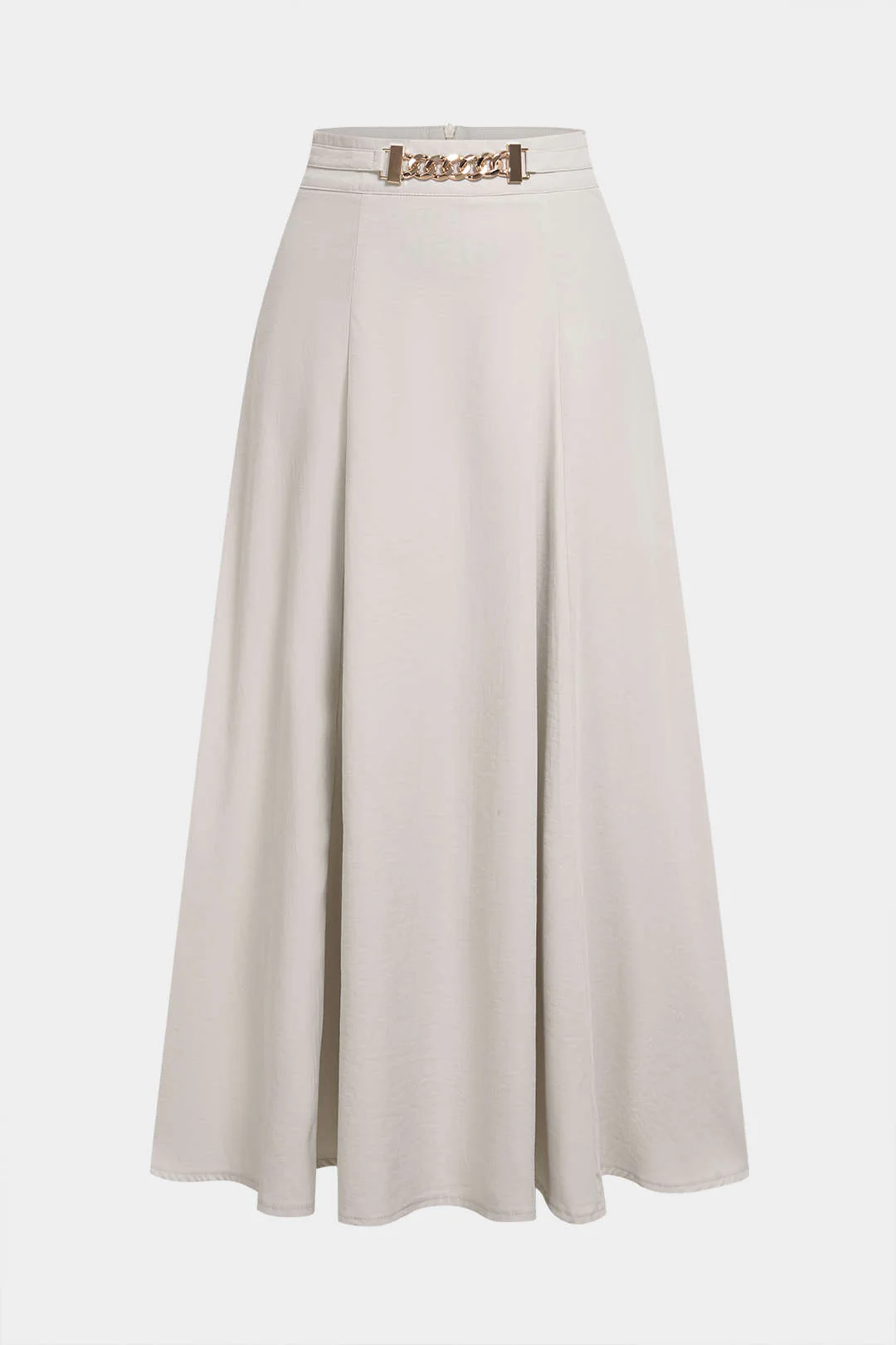 Metallic Decor Zipper High Waist Skirt - Flockneti