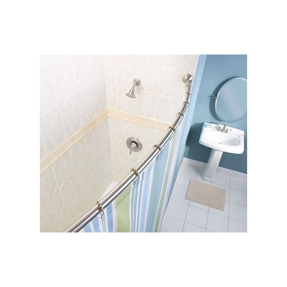 Moen Shower Rod Brushed Nickel 72″ Adjustable Curved - Flockneti