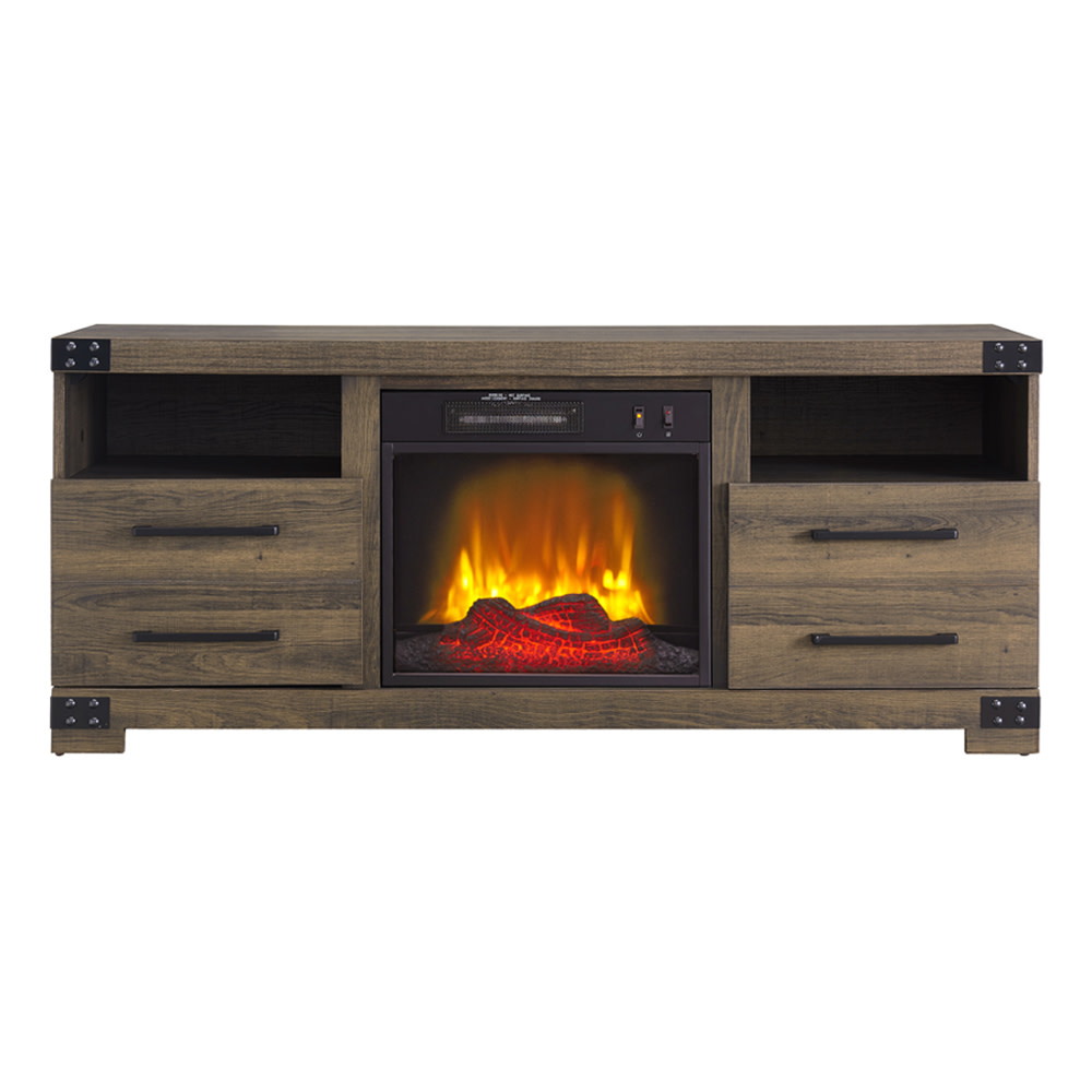Hearthpro Media Electric Fireplace with Industrial Details - Flockneti