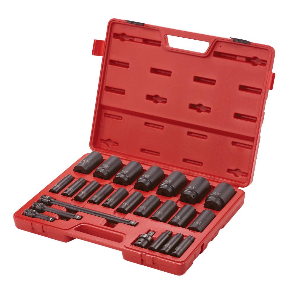 Sunex 24Pc 1/2In Dr 6pt SAE Deep Impact Socket Set - Flockneti