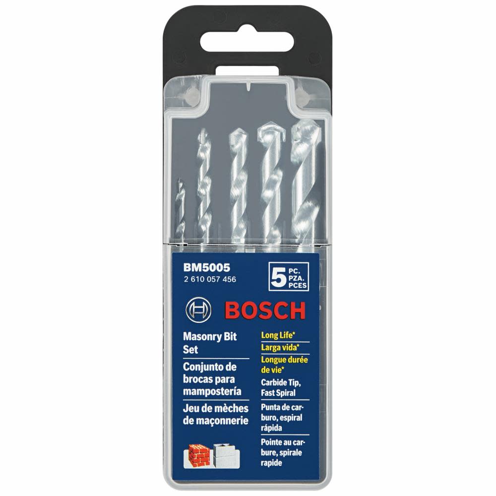 Bosch Fast Spiral Rotary Masonry Bit Set 5pc - Flockneti