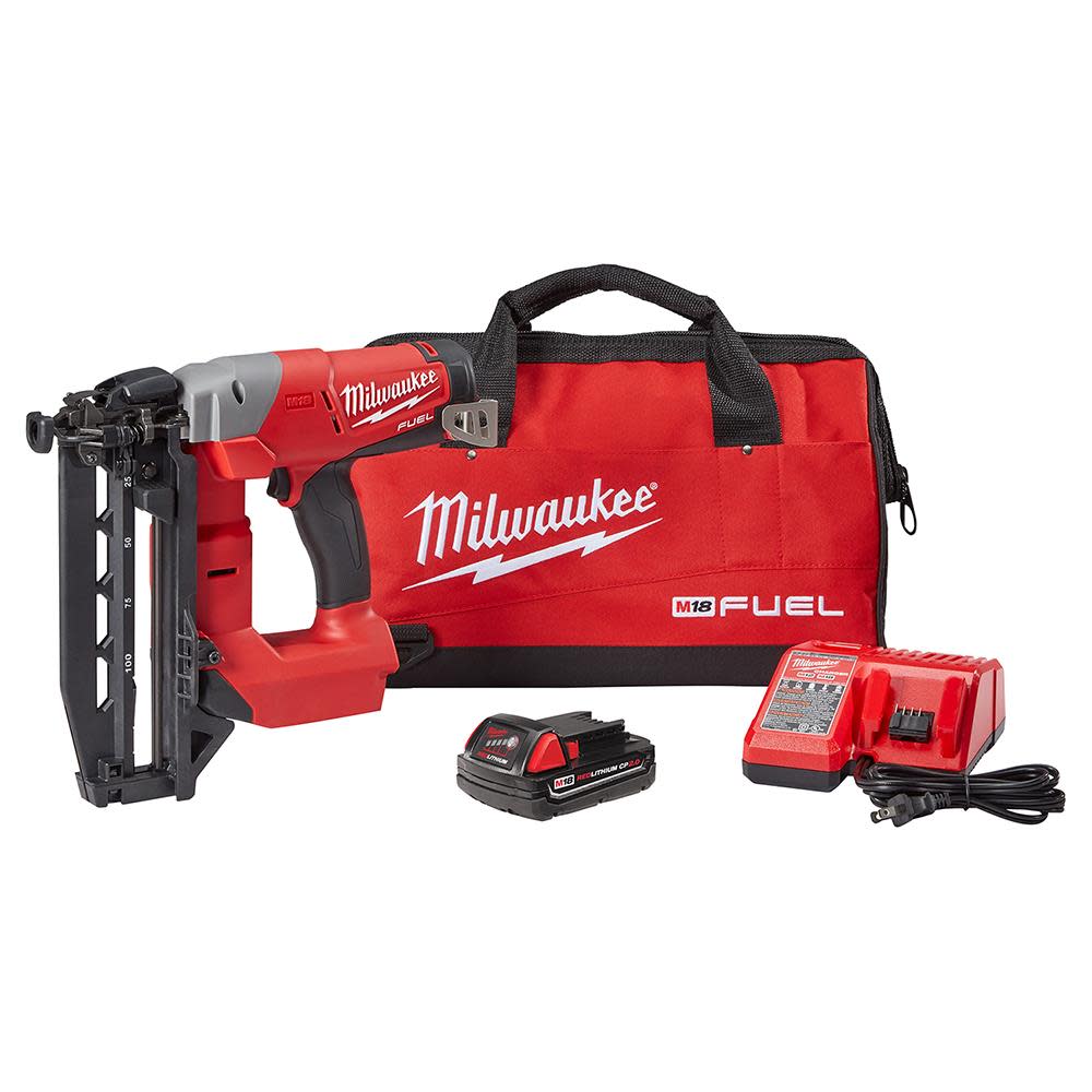 Milwaukee M18 FUEL 16 Gauge Straight Finish Nailer Kit - Flockneti