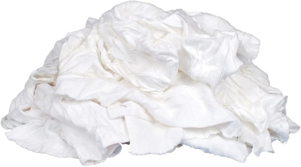 Reclaimed Textiles 20 lb. Poly Bag of White Cotton Rags - Flockneti