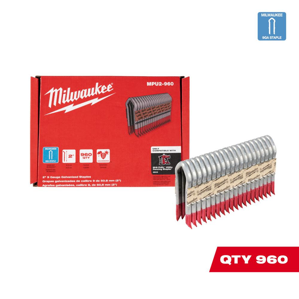 Milwaukee Galvanized Staples 2″ 9 Gauge - Flockneti