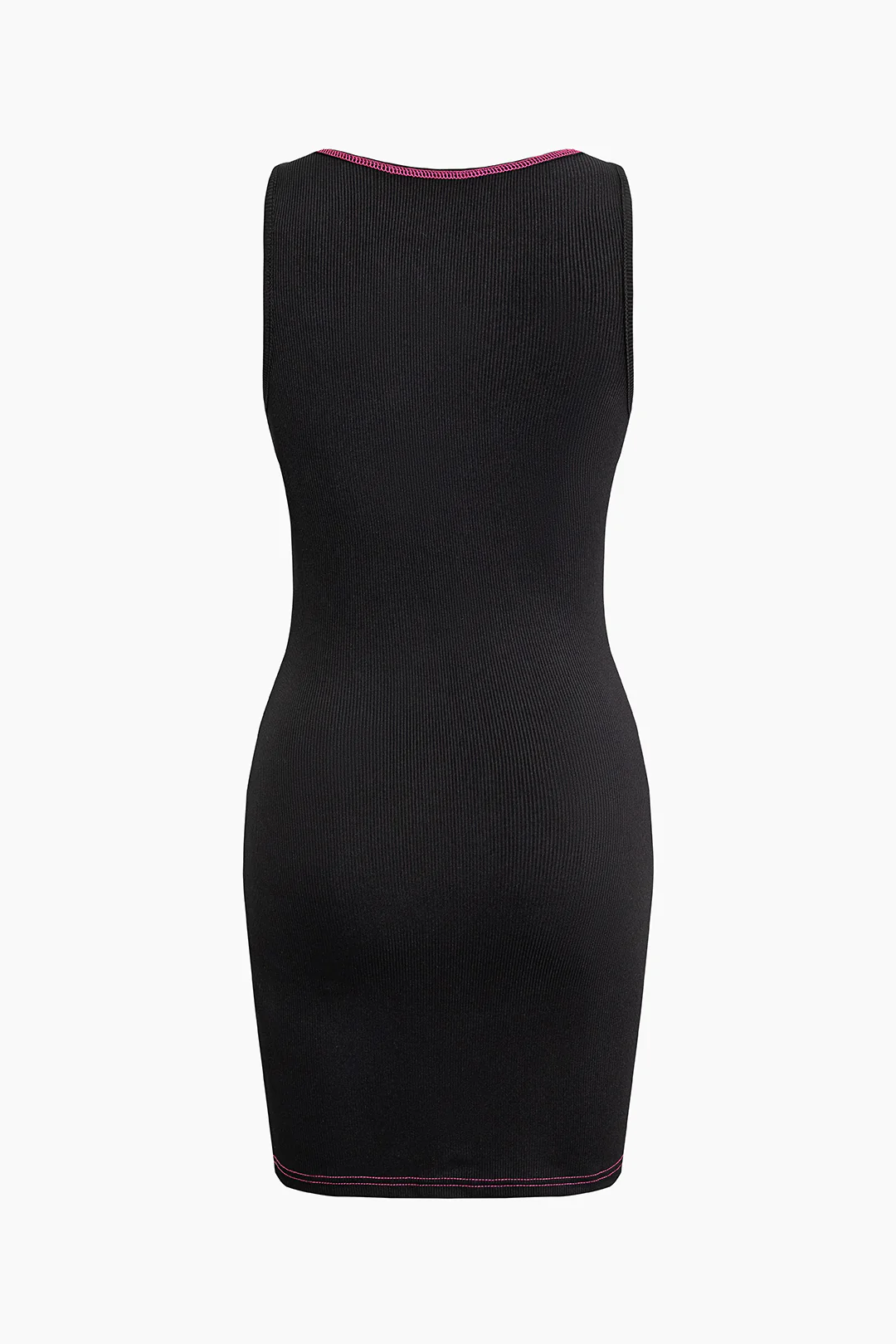 Contrast Print V-Neck Sleeveless Mini Dress - Flockneti