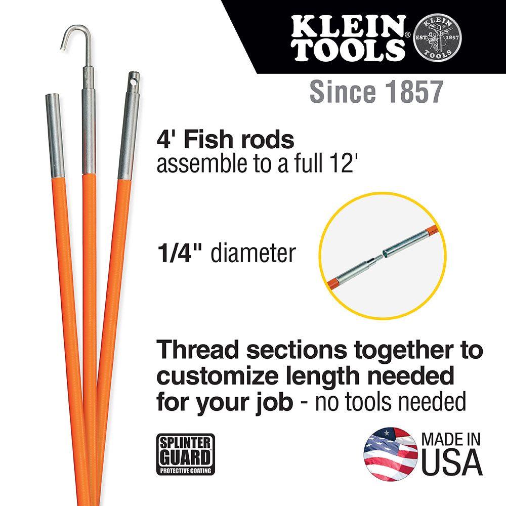 Klein Tools 12′ (3.7 m) Lo-Flex Fish Rod Set - Flockneti