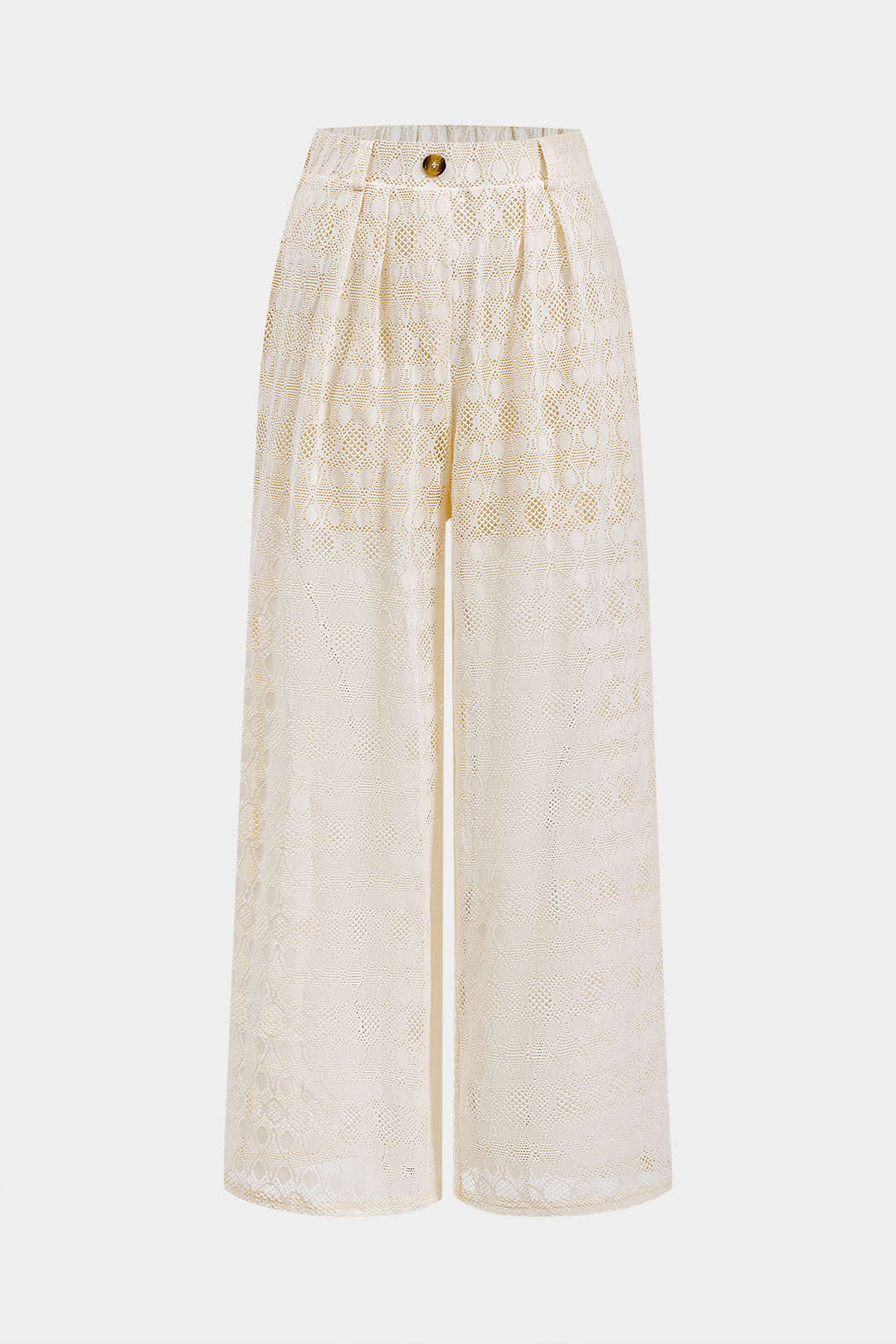 Solid Cut Out High Waist Wide Leg Pants - Flockneti