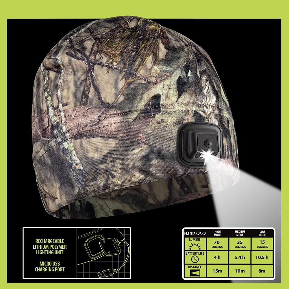 Panther Vision POWERCAP HCL Beanie Mossy Oak Country DNA LED Rechargeable - Flockneti