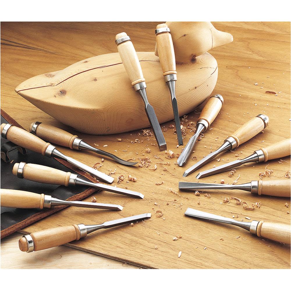 Steelex Beech Wood Handle Carving Chisel Set 12pc - Flockneti