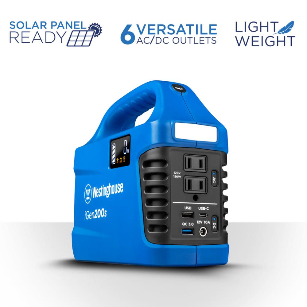 Westinghouse Outdoor Power iGen Portable Solar Generator 194 Watt Hour - Flockneti
