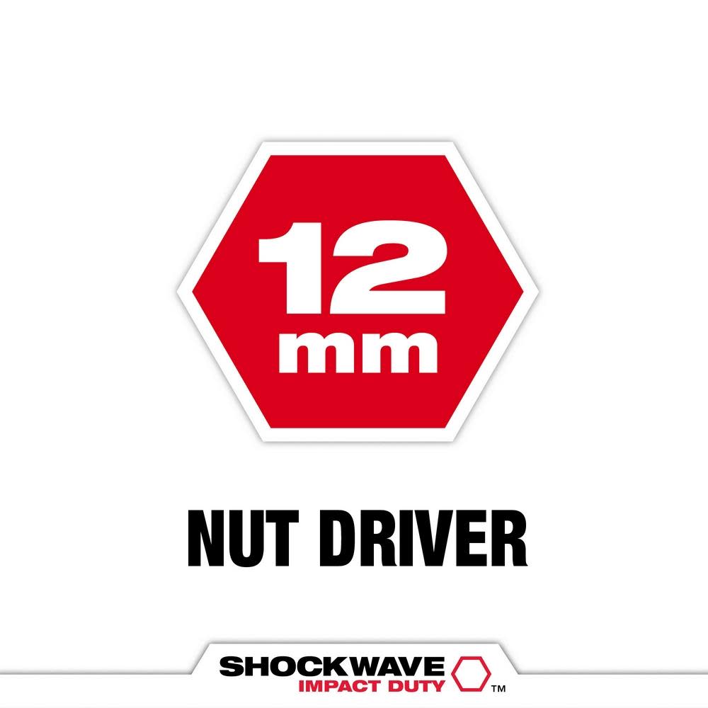 Milwaukee SHOCKWAVE Impact Duty 12MM x 2 9/16″ Magnetic Nut Driver 10pk - Flockneti