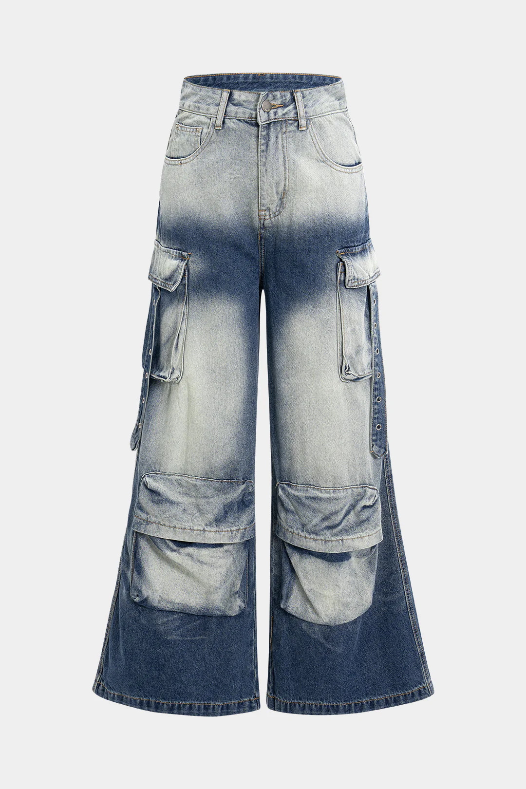 Denim Pocket Zipper Jeans - Flockneti