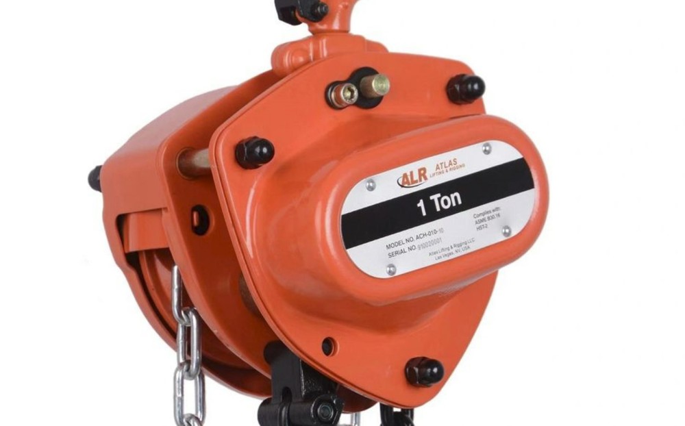 Atlas Lifting and Rigging Chain Hoist 1 Ton 30′ Chain with Overload Protection - Flockneti