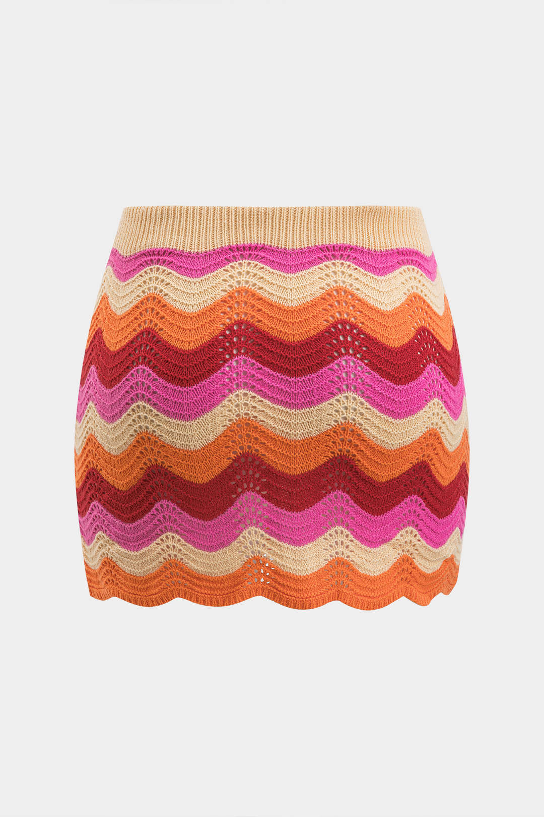 Plus Size Contrast Knit Cut Out Skirt - Flockneti