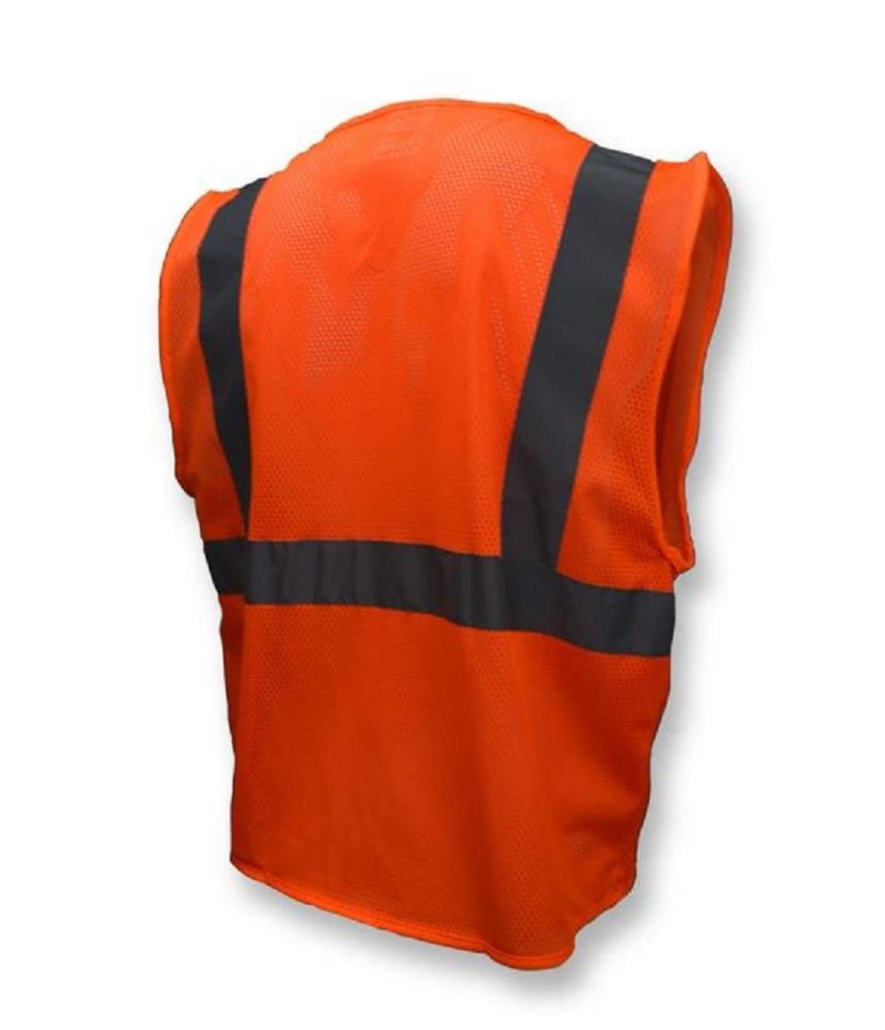 Radians Solid Economy Type R Class 2 Safety Vest with Zipper – Hi Viz Orange – 2X - Flockneti