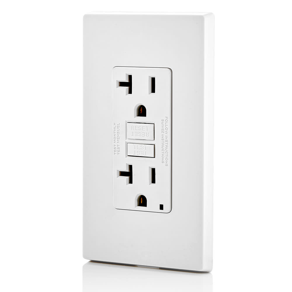 Leviton SmartlockPro GFCI Outlet 20A 125V White NEMA 5-20R - Flockneti