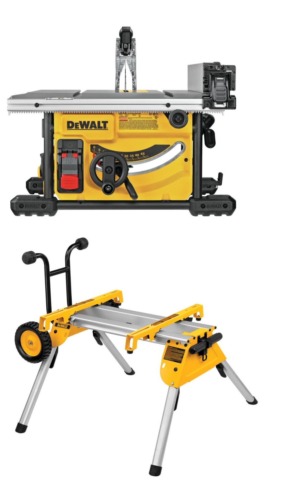 DEWALT 8 1/4″ Compact Jobsite Table Saw with Rolling Stand Bundle - Flockneti